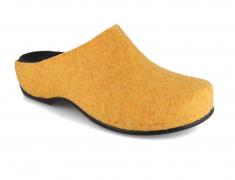 Berkemann BERKOFLEX Felt Slippers Florina, curry | Wool Clogs 
