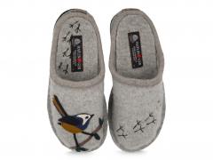 HAFLINGER Damen Filz Pantoffel Flair Songbird, steingraumeliert 