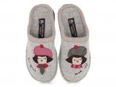 HAFLINGER Damen Pantoffeln Flair Bonjour, steingraumeliert