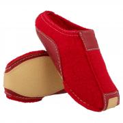 red leather slippers