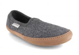 Gottstein Cheyenne Woll Slipper mit Ledersohle, graumele 