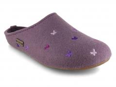 HAFLINGER Damen Pantoffeln Everest Farfalline, aubergine 