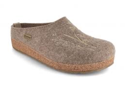 HAFLINGER Damen Filz Pantoffeln Grizzly Meadow, torf