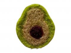 Filzsticker Avocado im Set mit Filznadel und Holzgriff