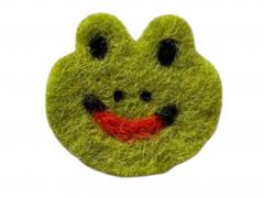 Filzsticker Frosch im Set mit Filznadel und Holzgriff