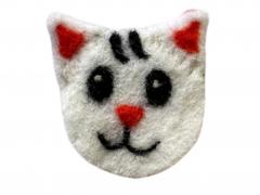 Filzsticker Wei�e Katze handgefilzt   im Set