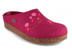 HAFLINGER Damen Filz Hausschuhe Grizzly Amaya, port