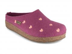 HAFLINGER Damen Filzpantoffeln Grizzly Cuoricino, rose