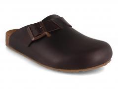 HAFLINGER Damen-Herren Leder Clogs Porto, dunkelbraun