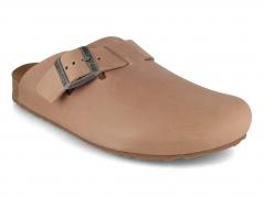 HAFLINGER Damen-Herren Leder Clogs Porto, taupe