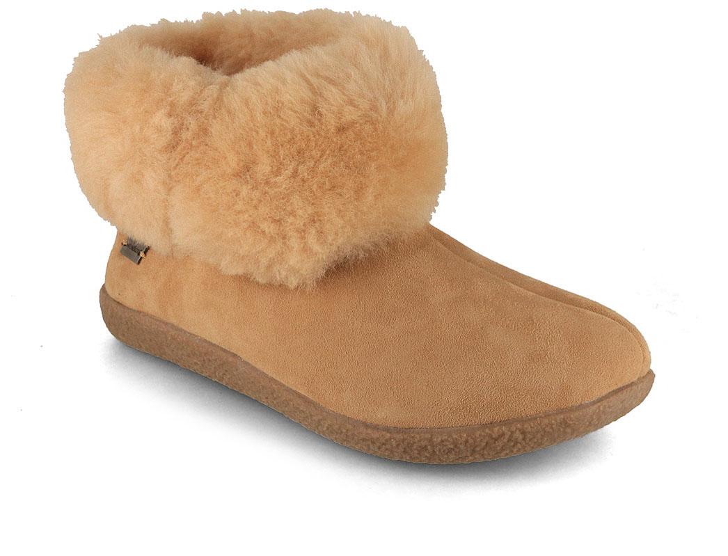 HAFLINGER Damen Lammfell Hausschuhe Lemmi, beigemeliert