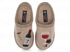 HAFLINGER Damen Pantoffeln Flair Wine Time, beige