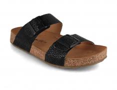 HAFLINGER Damen Sandalen Bio Andrea, schwarz raie