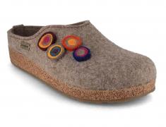 HAFLINGER Filz Hausschuhe Grizzly Kanon, torf