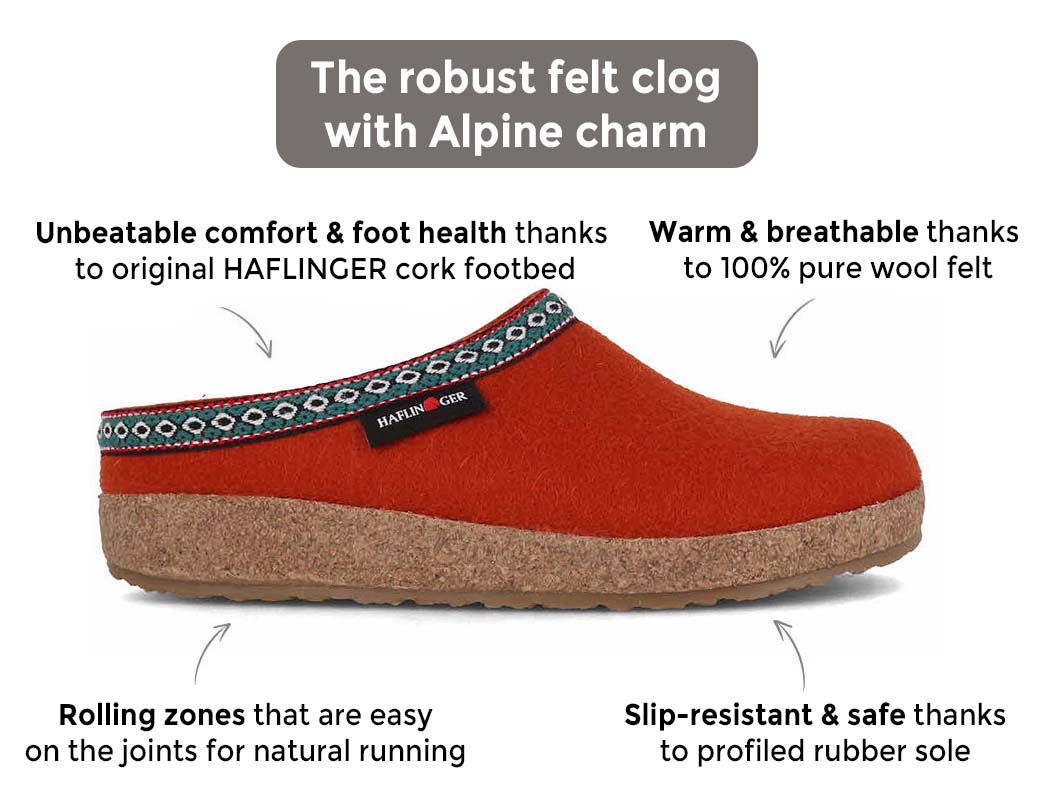 Pantofole Haflinger In Feltro Di Lana - Calde E Traspiranti Con Suola In Sughero | Pantofole Casa Comode