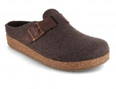 HAFLINGER Filzpantoffeln Grizzly Chicago, braunmeliert