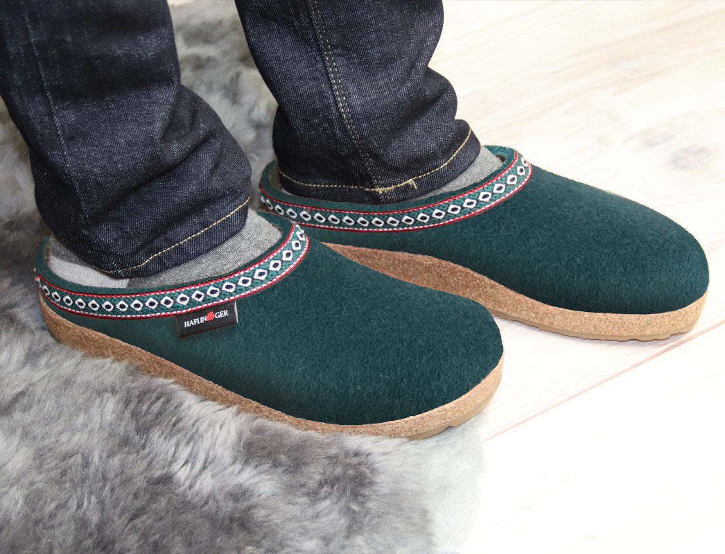 HAFLINGER Grizzly Franzl 711001 vilten pantoffels uniseks, Gemarmerd Bruin, 41 EU