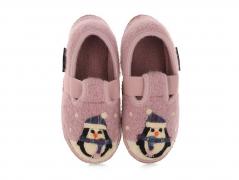 HAFLINGER Kinder Hausschuhe Pinguin, rosenholz