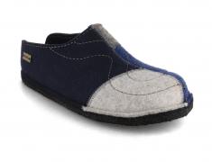 HAFLINGER Pantoffeln Flair Puzzle, mittelblau