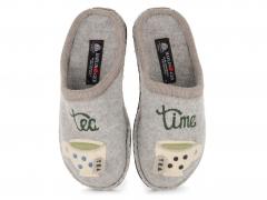 HAFLINGER Pantoffeln Flair Tea Time, steingraumeliert