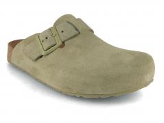 HAFLINGER Porto Leder Clogs, salbei
