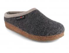 HAFLINGER Walk Pantoffeln Grizzly Panda, anthrazit