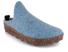 ASPORTUGUESAS Damen Filz Clogs Come, sky blue yellow