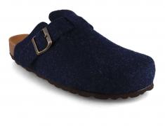 Tuffeln Filzpantoffeln mit Schnalle �Feierabend�, blau 