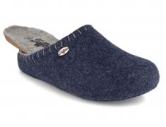 Tuffeln� Filzpantoffeln mit Korkfu�bett �Auszeit�, blau