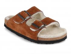 Tuffeln� Arch Support Lambskin Sandals �Comfortf��e�, cognac 
