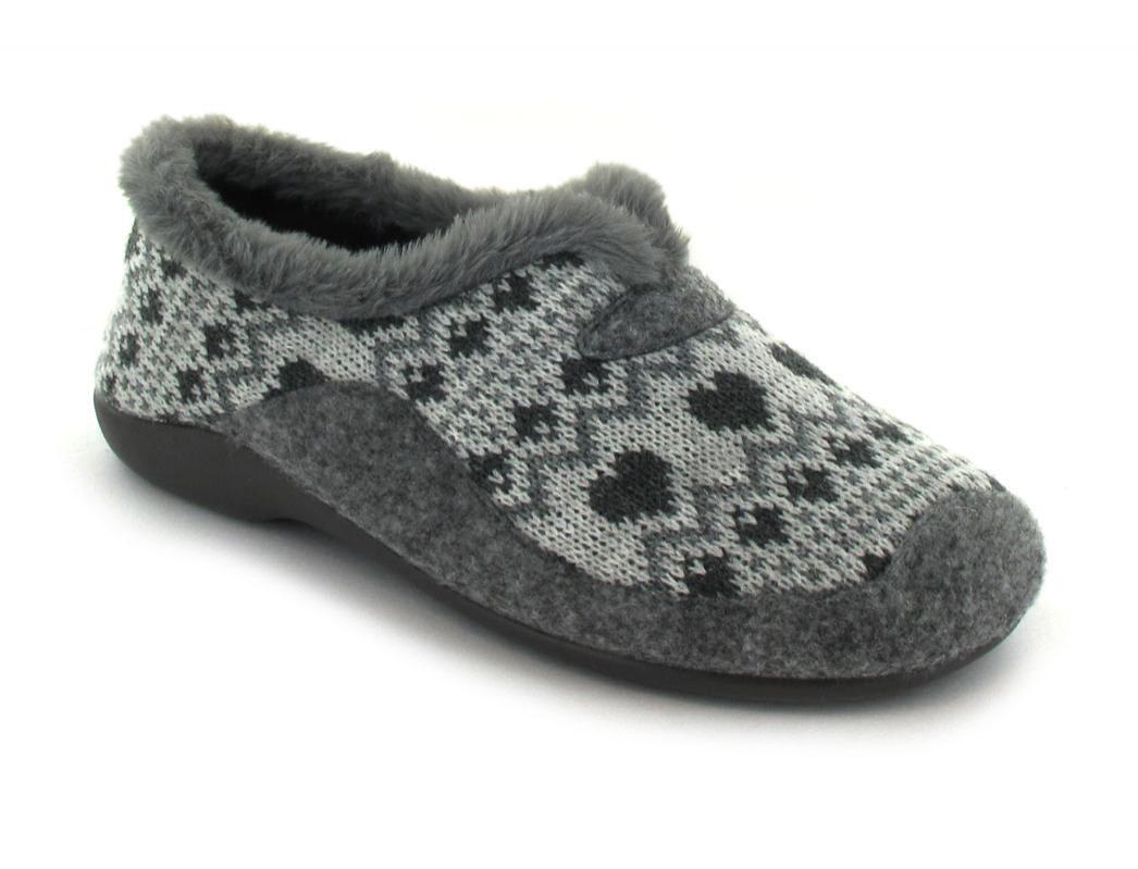 Varomed vital Knitted Women Slipper Carla, Gray Express Shipping