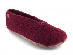 WoolFit� handgewebte Damenhausschuhe Woolies, bordo