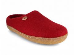 WoolFit� Footprint mit Naturgummisohle, dunkelrot