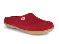 WoolFit� handgefilzte Pantoffeln Classic mit Gummisohle, dunkel rot