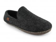 WoolFit® felt Moccasins for Men with wide Feet, graphite
