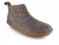 WoolFit� Yeti hohe Filzhausschuhe mit Naturgummisohle, steingrau