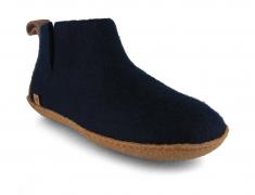 WoolFit� Yeti hohe Filzhausschuhe mit Naturgummisohle, blau