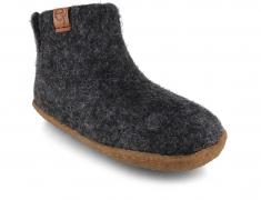 WoolFit� Yeti Kids Kinderhausschuhe mit Gummisohle, graphit 
