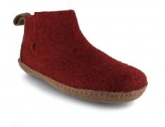 WoolFit� hoher Filzhausschuh Unisex Yeti, dunkel rot