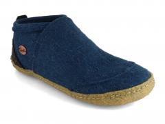 WoolFit� Unisex Filzhausschuh Taiga mit Naturgummisohle, blau