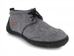 WoolFit� Barfu�hausschuhe Nomad, hellgrau schwarz 