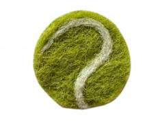 Filzsticker Tennisball einzeln handgefilzt, gr�n
