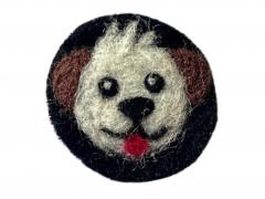 Filzsticker Hund im Set mit Filznadel und Holzgriff, schwarz