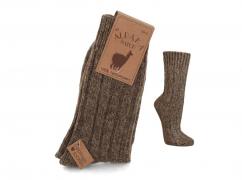 WoolFit� warme Alpaka Wollsocken braunmeliert