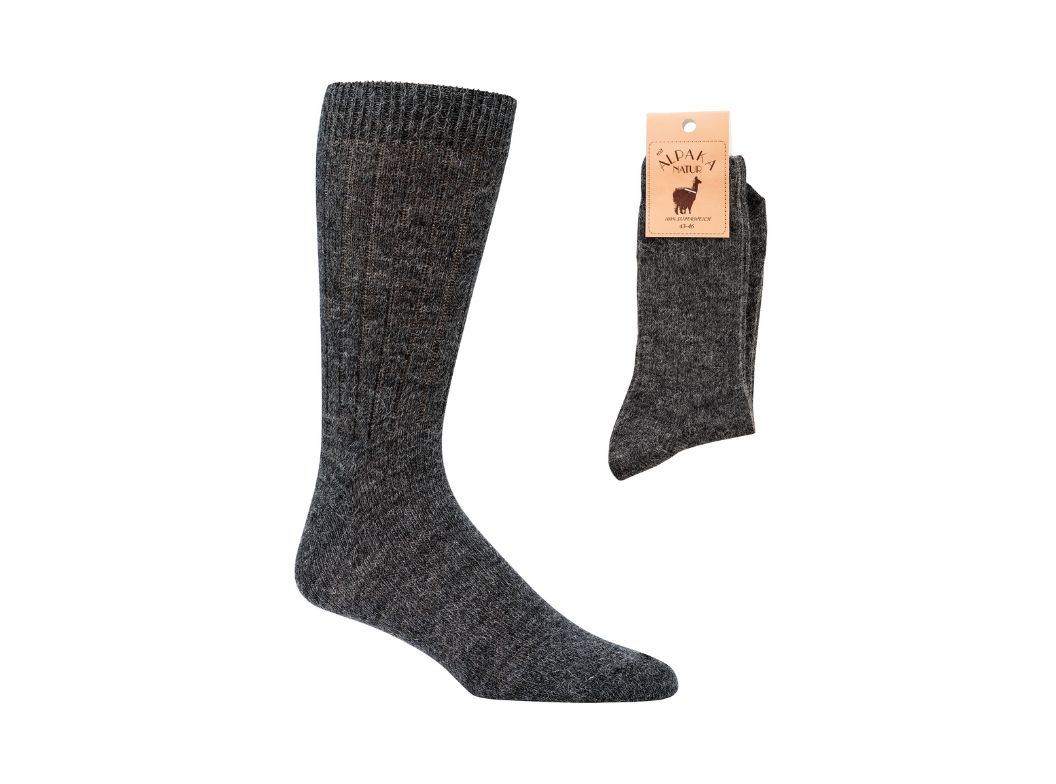 WoolFit� Alpaka Wollsocken warm, maschinenwaschbar, alltagstauglich, anthrazit