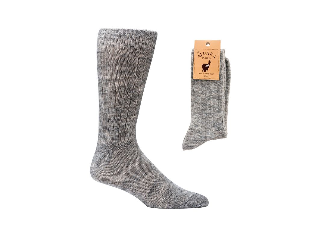 WoolFit� Alpaka Wollsocken warm, maschinenwaschbar, alltagstauglich, grau