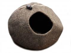 WoolFit� Filz-Katzenh�hle mit Spielzeugmaus, beige