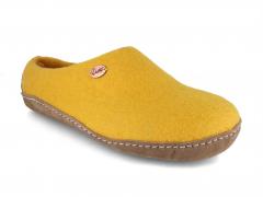 WoolFit� Filzpantoffeln Footprint gelb - hausschuh.com