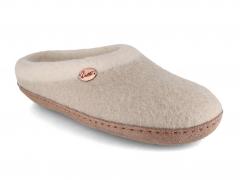 WoolFit� Filzpantoffeln mit Fu�bett & Ledersohle Sherpa