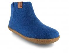 WoolFit� Yeti Kids Kinderhausschuhe mit Gummisohle,blau
